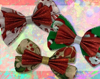 Holiday Themed Bow Christmas