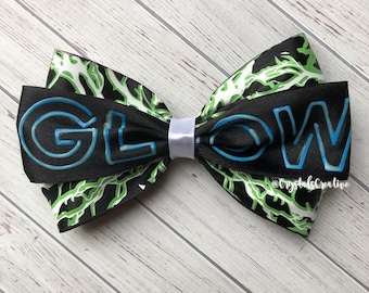 GLOW Wrestling bow inspired bow