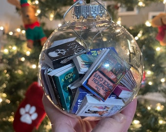 Custom “Year of Books” Ornament – Personalized Mini Book Ornament for Readers