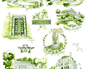 Brooklyn Landmarks Toile