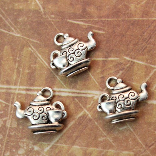 Tea Pot and Cup Charms Teapot and Cup Pendants Coffee Pot and Etsy