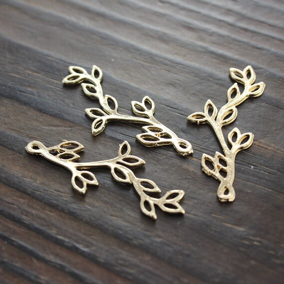 Large Tree Charms Tree Branch Pendants Gold Plated Charms 