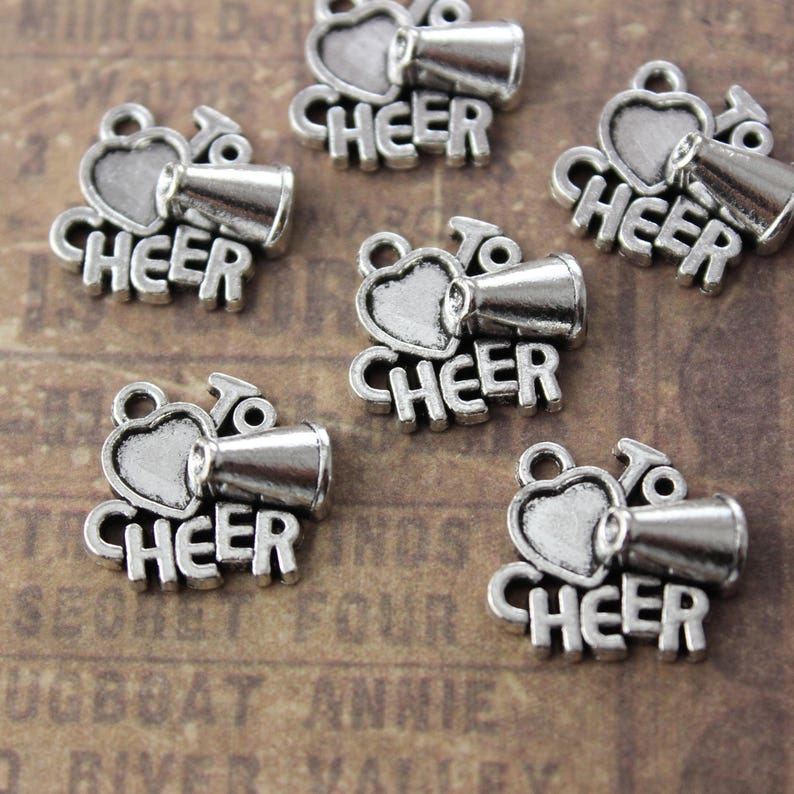 2-5 Silver Cheerleader Charms 10 Pieces 25mm