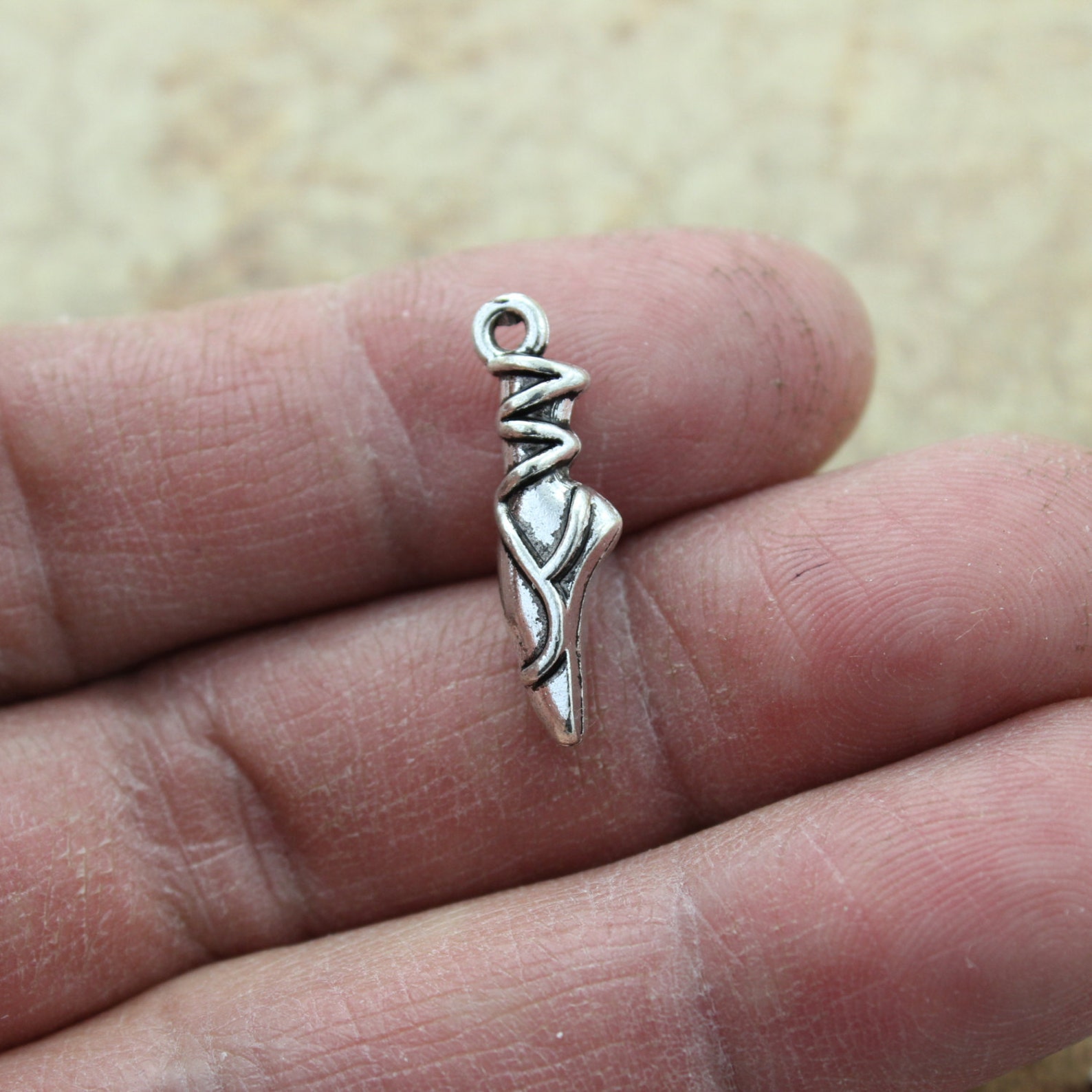 bulk 40 ballet shoes charms ballet shoes pendants antiqued silver tone double sided 3d 7 x 20 mm
