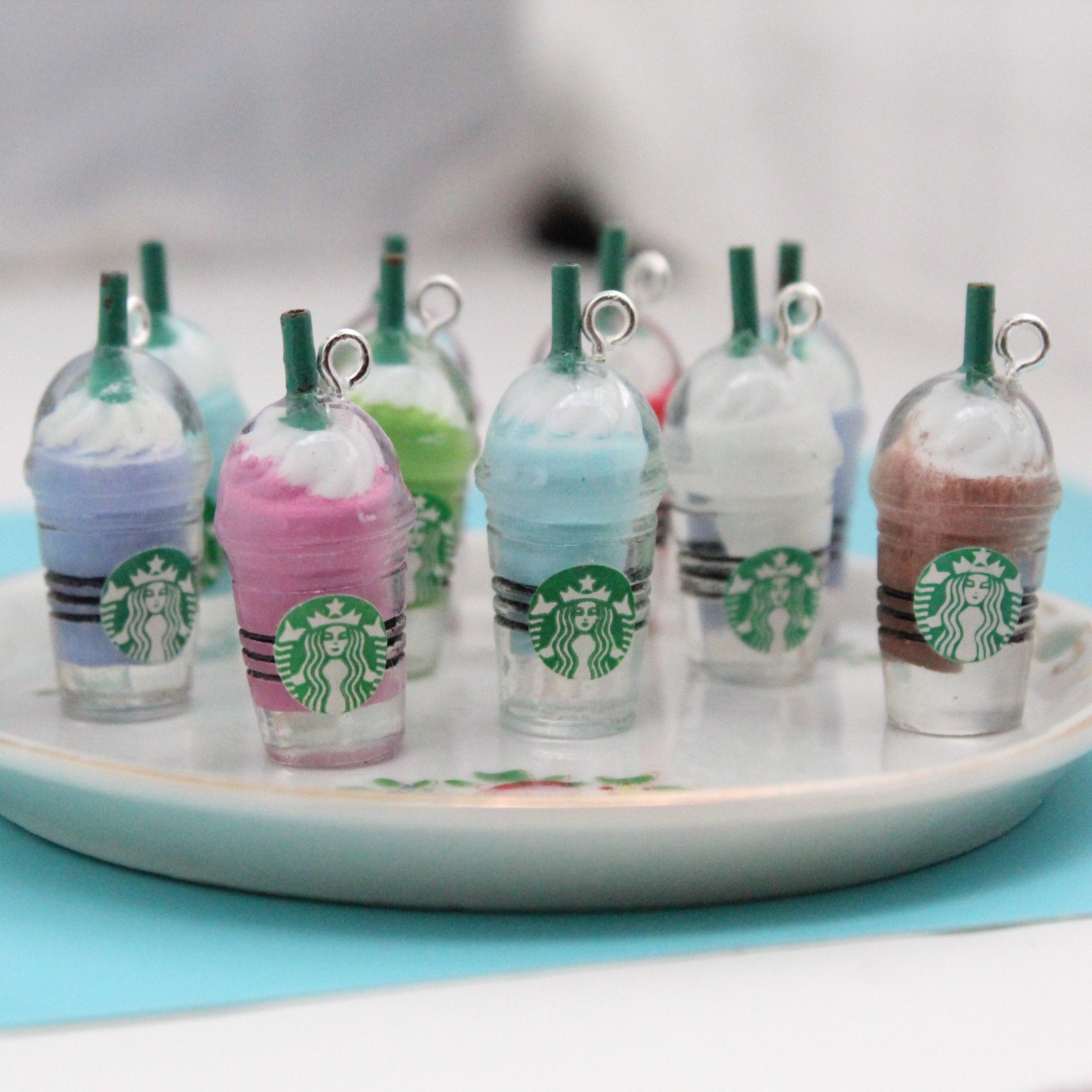 BR13 3 Models Charms Pendants Starbucks Coffee and Iced Coffee Frappuccino  Reading Summer Mocha White or Transparent Cups 