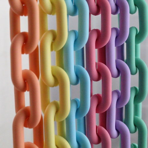Plastic Chain Links 20mm Beautiful Bright Pastel Color Etsy
