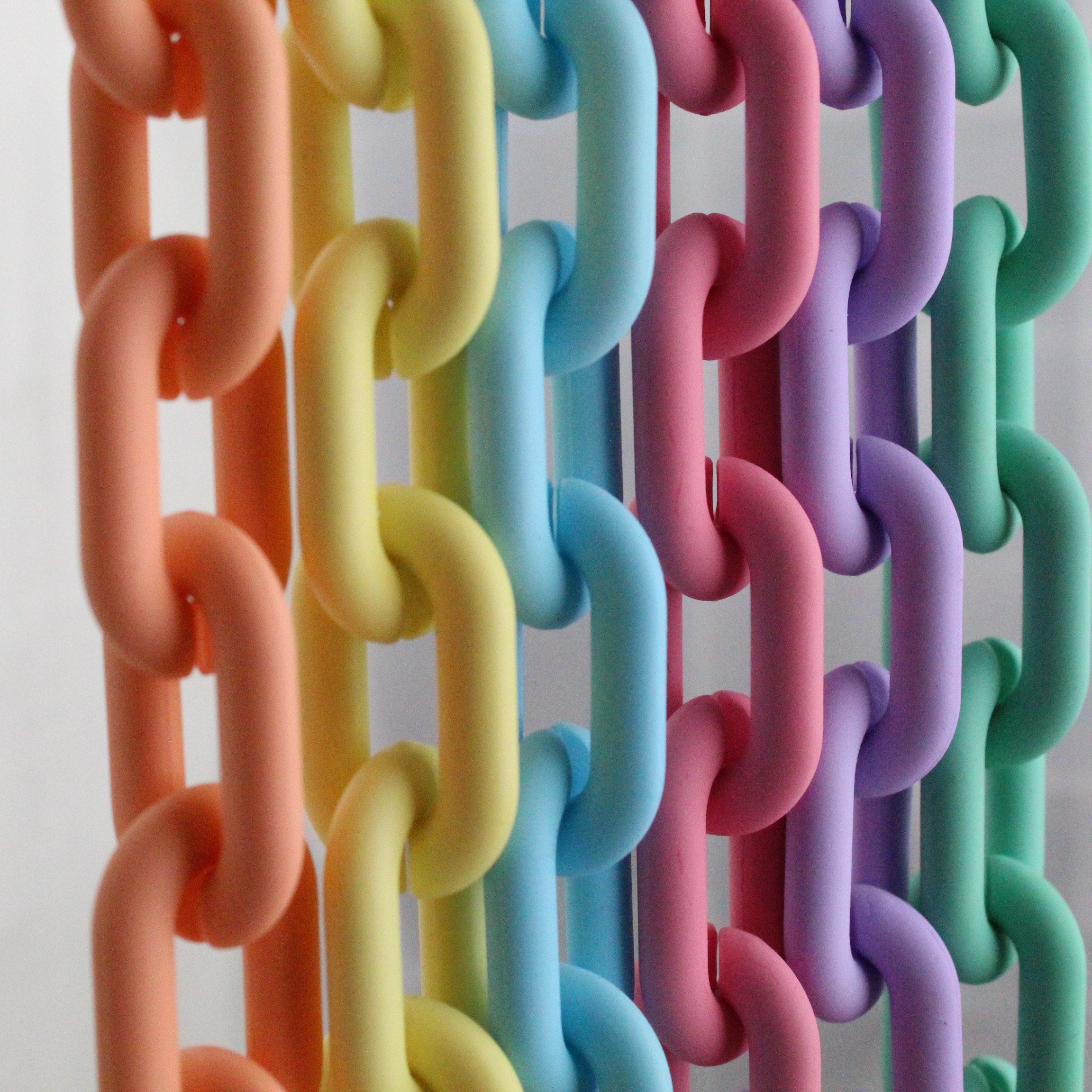 Plastic Chain Links 20mm Deep Dark Colors Plastic or Acrylic Chain Links  Mixed Colors 100 Pc Set 