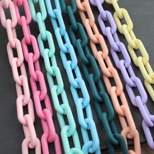 Assorted Pastel Plastic Chain Links Handmade Jewelry DIY - Etsy