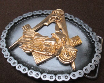 freemasons shriners scottish rites 24kt gold plated masonic belt buckle