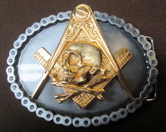 freemasons hiram abiff widows sons 24kt gold plated masonic belt buckle