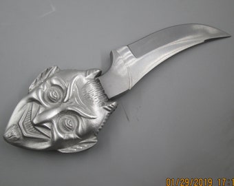 custom made smiling satan blade handle devil sacrificial knife