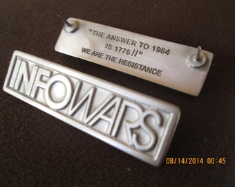 infowars,alex jones, vest pin