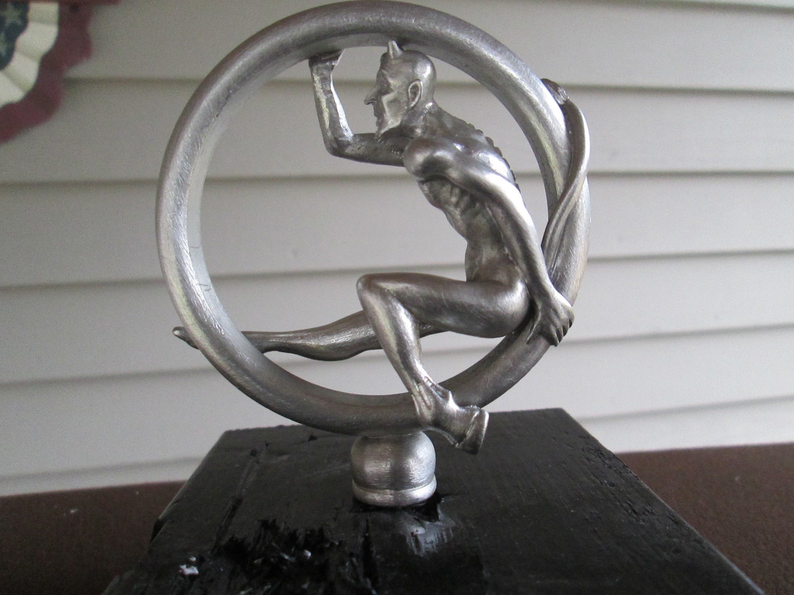 Vintage Satan in Tire, Speed Demon, Rolling Devil Car Hood Ornament Etsy