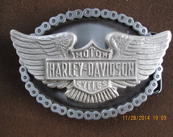 harley wings motorcycle bike chain  belt buckle