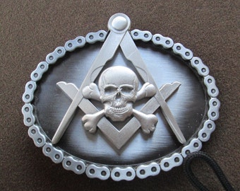 freemason, hiram abiff, masonic biker belt buckle