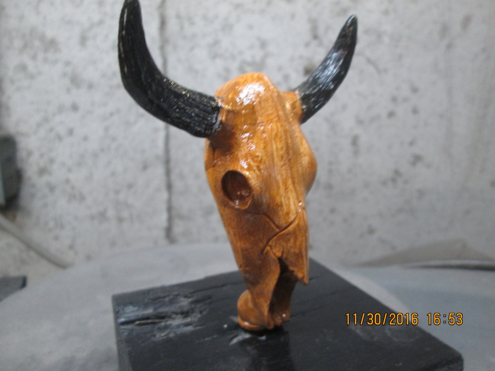 Texas longhorn skull hand painted hotrod car hood ornament Etsy