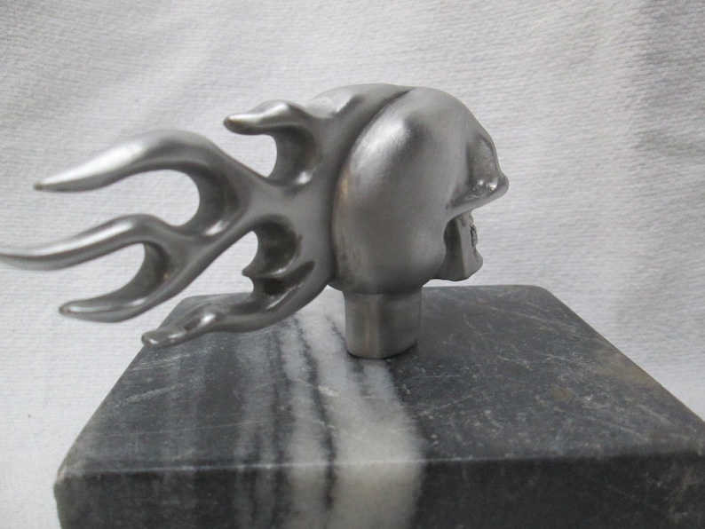 Vintage Rare Flaming Skull Motorcycle Car Hood Ornament Etsy