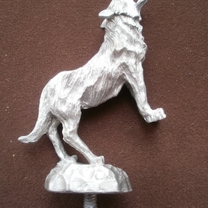 vintage howling wolf , rat rod, hot rod, car hood ornament