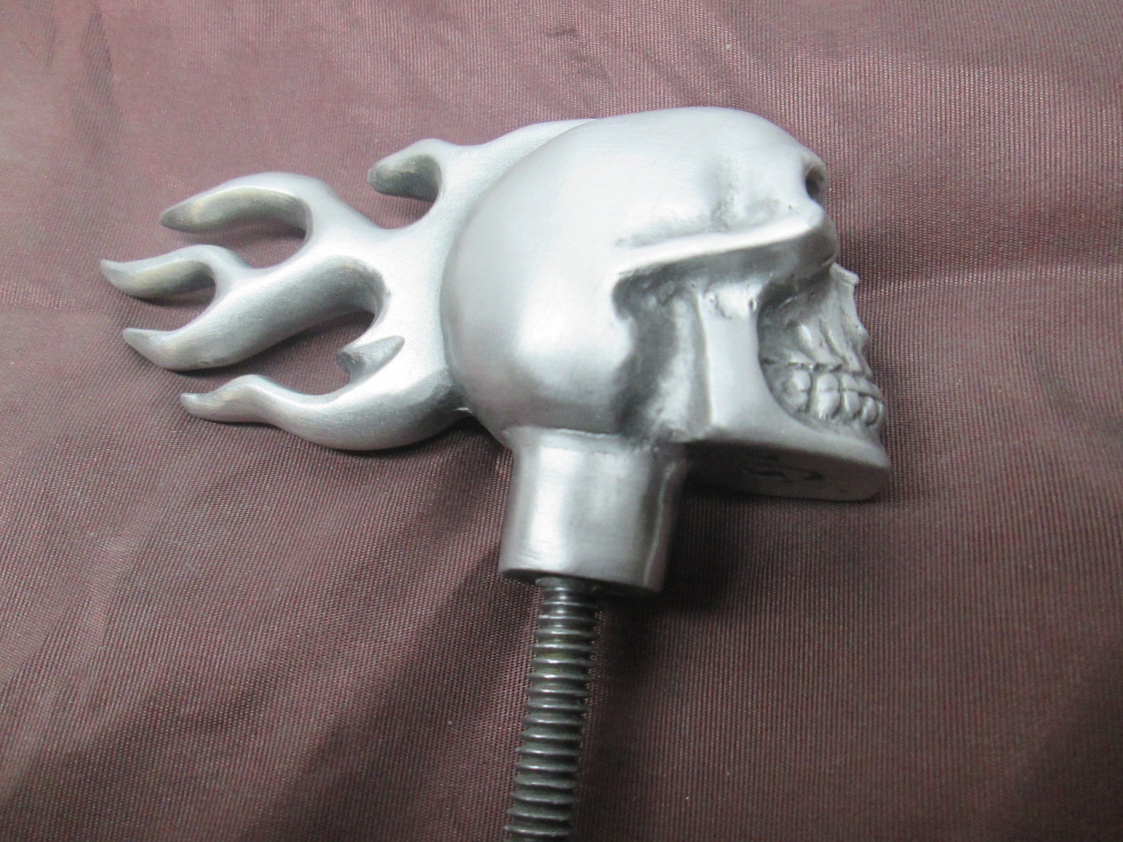 Vintage rare flaming skull motorcycle car hood ornament Etsy
