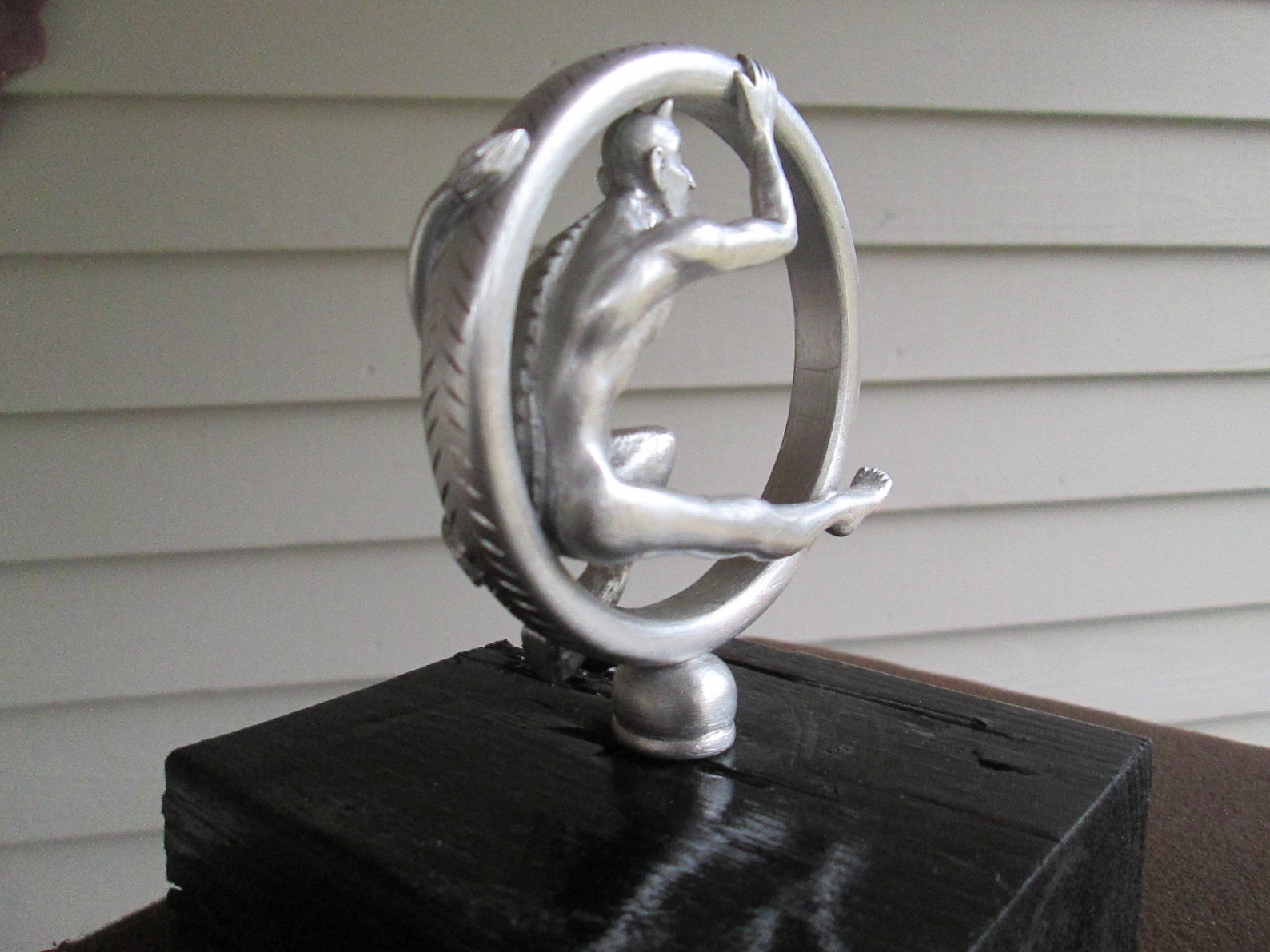 Vintage Satan in Tire, Speed Demon, Rolling Devil Car Hood Ornament Etsy