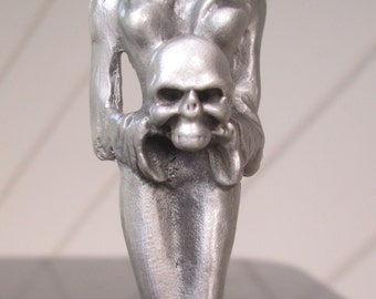 rare sexy evil witch sorceress with skull  car hood ornament