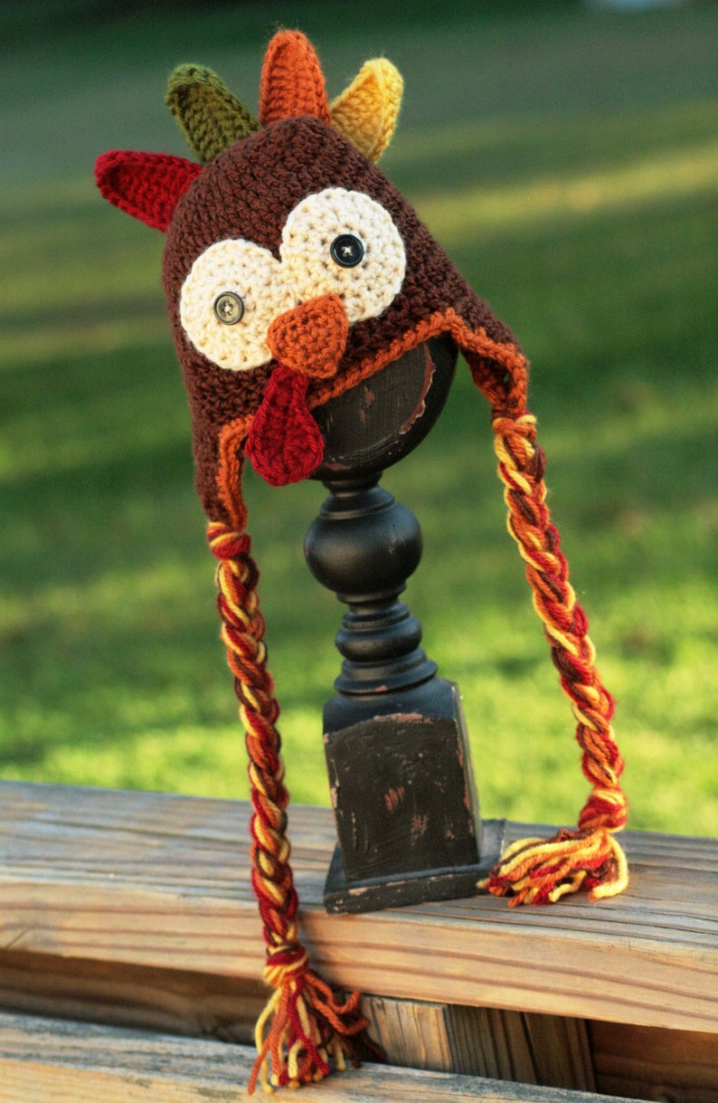 Crocheted Turkey Hat Pattern image 4