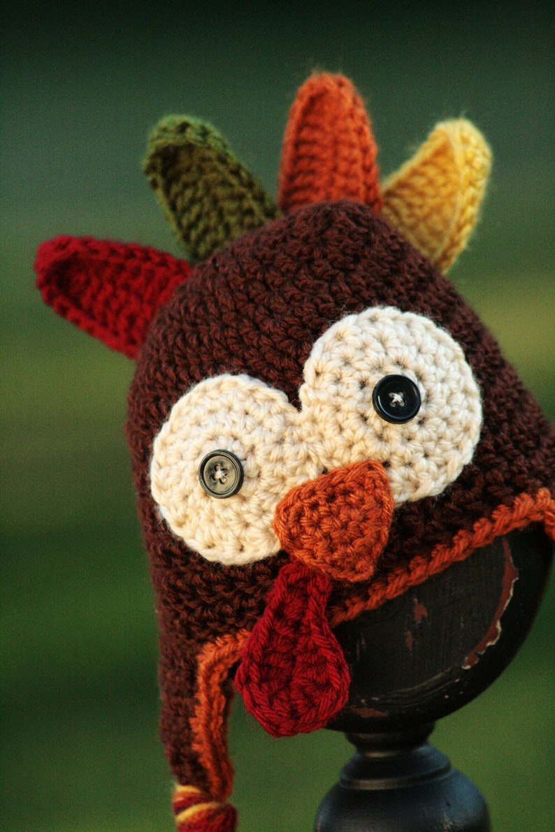 Crocheted Turkey Hat Pattern image 5