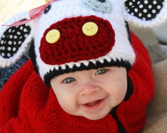 Moo Cow Crochet Hat PDF Pattern