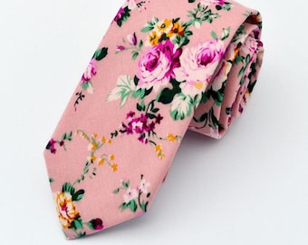 Pink floral tie | Etsy