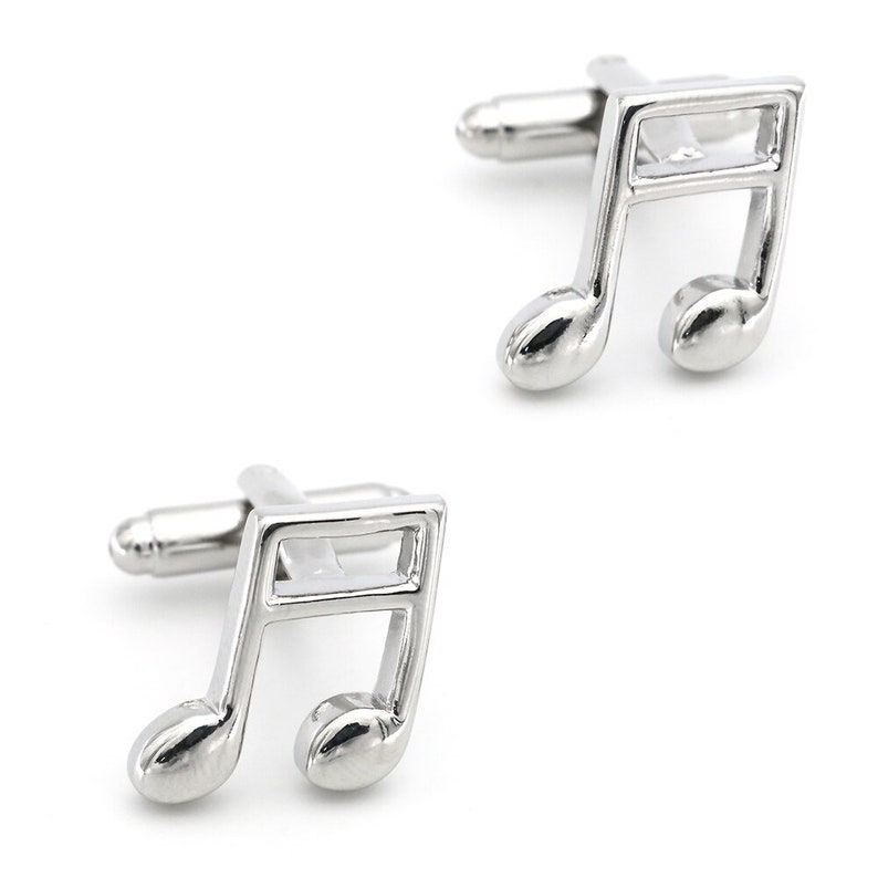 silver cufflinks gift novelty cufflinks mens cufflinks musical cufflinks musician gift cufflinks set Silver Musical Note Cufflinks