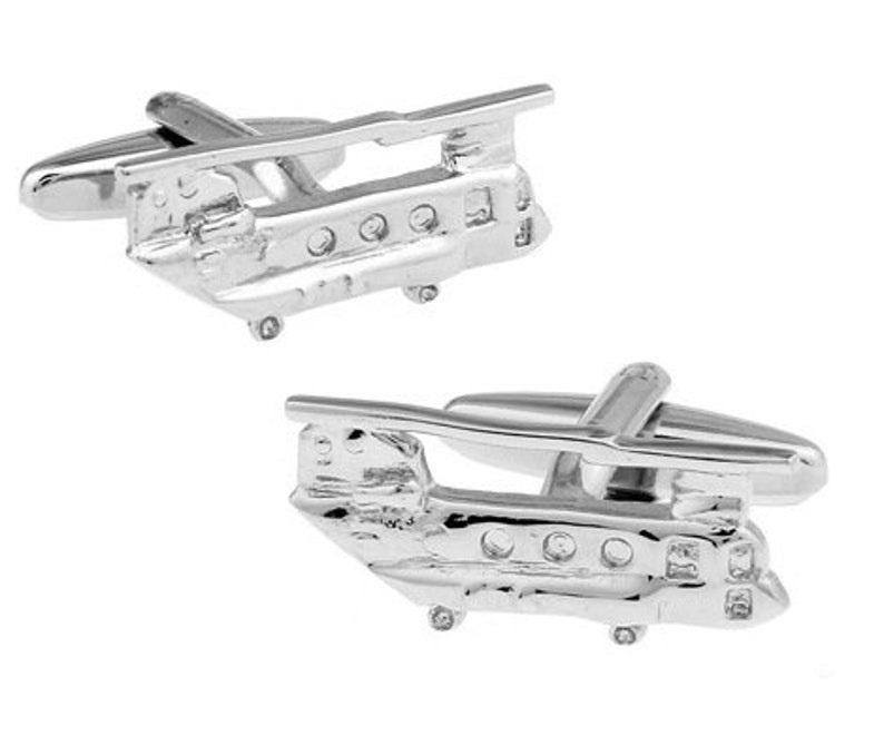 gift for groomsmen Silver Transport Aircraft Cufflinks aviation cufflinks novelty cufflinks helicopter cufflinks gift for dad