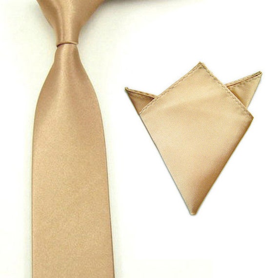 Emerald Green Linen Skinny tie with matching pocket square Wedding Gift