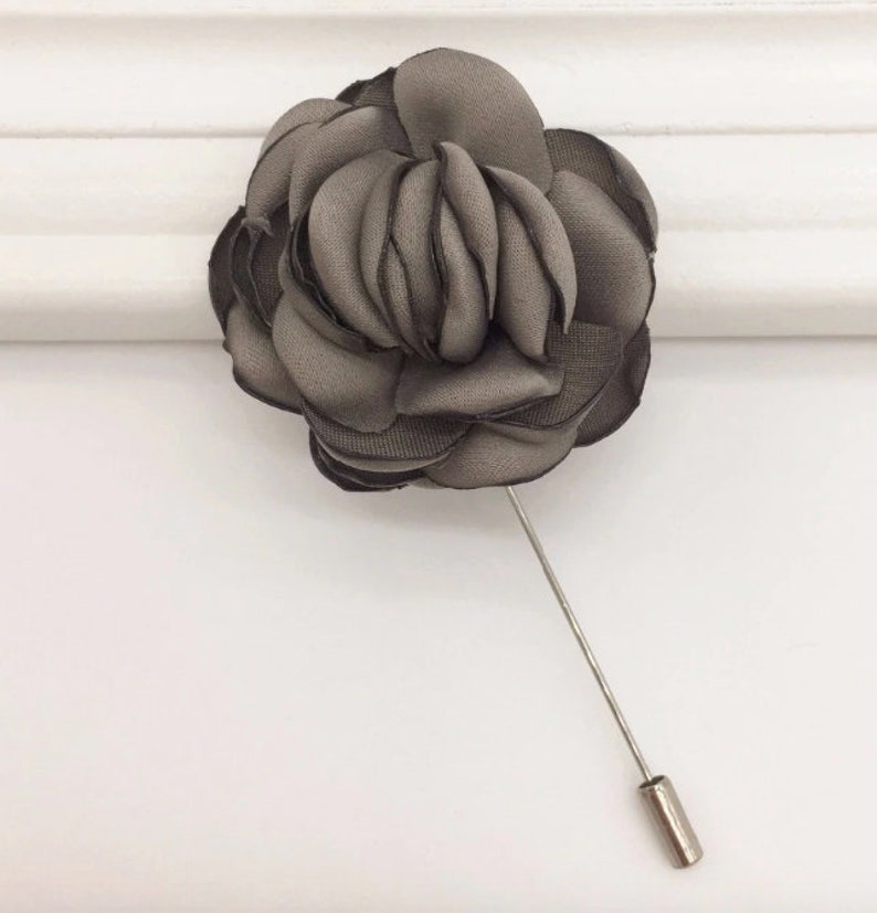 groomsmen men/'s lapel flower wedding accessories floral lapel pin lapel pin flower Grey Lapel Flower Pin groomsmen lapel pin