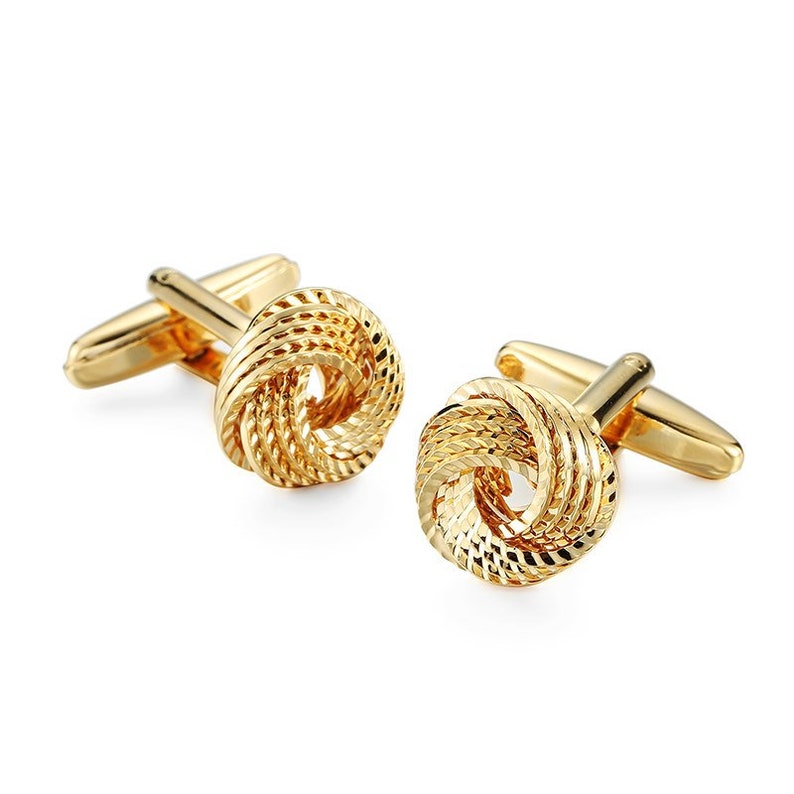 groomsmen groomsmen cufflinks gift for groom best man cufflinks set mens cufflinks Gold Knot Cufflinks novelty cufflinks