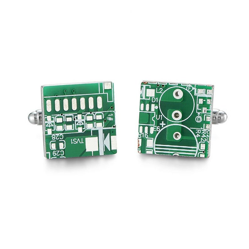 computer chip cufflinks novelty cufflinks groomsmen cufflinks geek cufflinks best man cufflinks Green Circuit Board Cufflinks