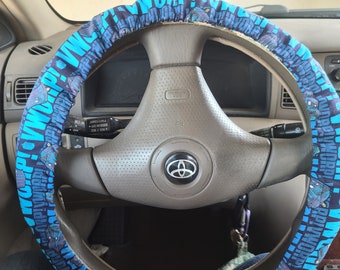 Steering Wheel Cover made with Licensed BBC Tardis Fabric