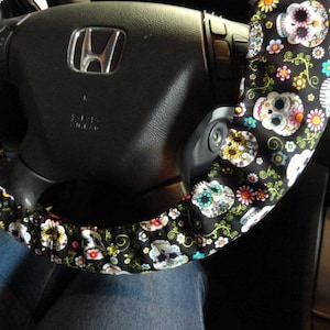 Sugar Skulls Steering Wheel Cover