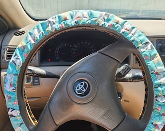 Cat Steering Wheel Cover, Floral Cat, Car Accessories, Flower Cat, Cat Lover Gift, Gift for Her