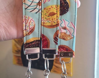Doughnut Wristlet Keychain, Key fob, Car Accessories, Gift for Her, Donut Keychain, Purse Accessorie