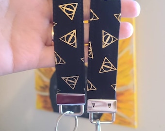 Wristlet Keychain made with Licensed HP Fabric, Key fob, Car Accessories, Gift for Her, Purse Accessorie