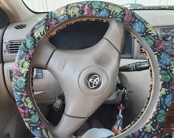 Steering Wheel Cover made with Licensed HP Fabric, 100% Cotton, Washable, Custom Car Accessories