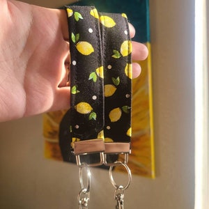 Lemon Wristlet Keychain, Key fob, Car Accessories, Gift for Her, Summer Fruit, Purse Accessorie