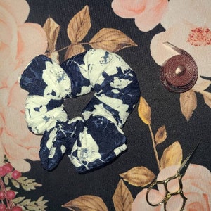 Large Silk/ Satin Scrunchie, Hair Accessories, Floral Scrunchie, Gift for Her