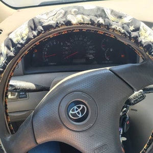 Halloween Steering Wheel Cover, Witchy Gift, Spooky Season, 100% Cotton, Washable, Custom Car Accessories