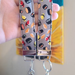 Sushi Wristlet Keychain, Key fob, Car Accessories, Novelty Keychain Gift, Purse Accessorie