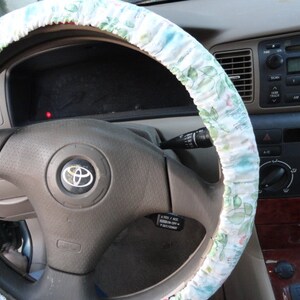 Soft Watercolor Steering Wheel Cover, Floral Steering Wheel Cover, Custom Car Accessories