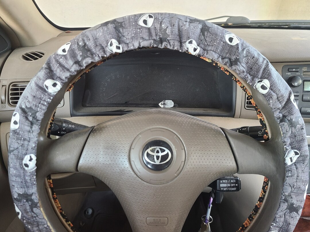 Jack Skellington Steering Wheel Cover Made With Licensed Disney Fabric