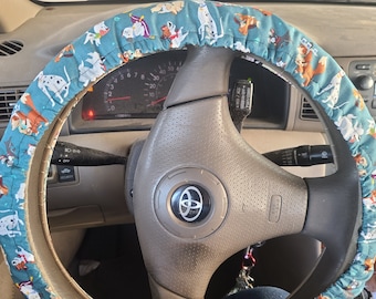 Funda para volante de perros de dibujos animados hecha con tela con licencia de Disney