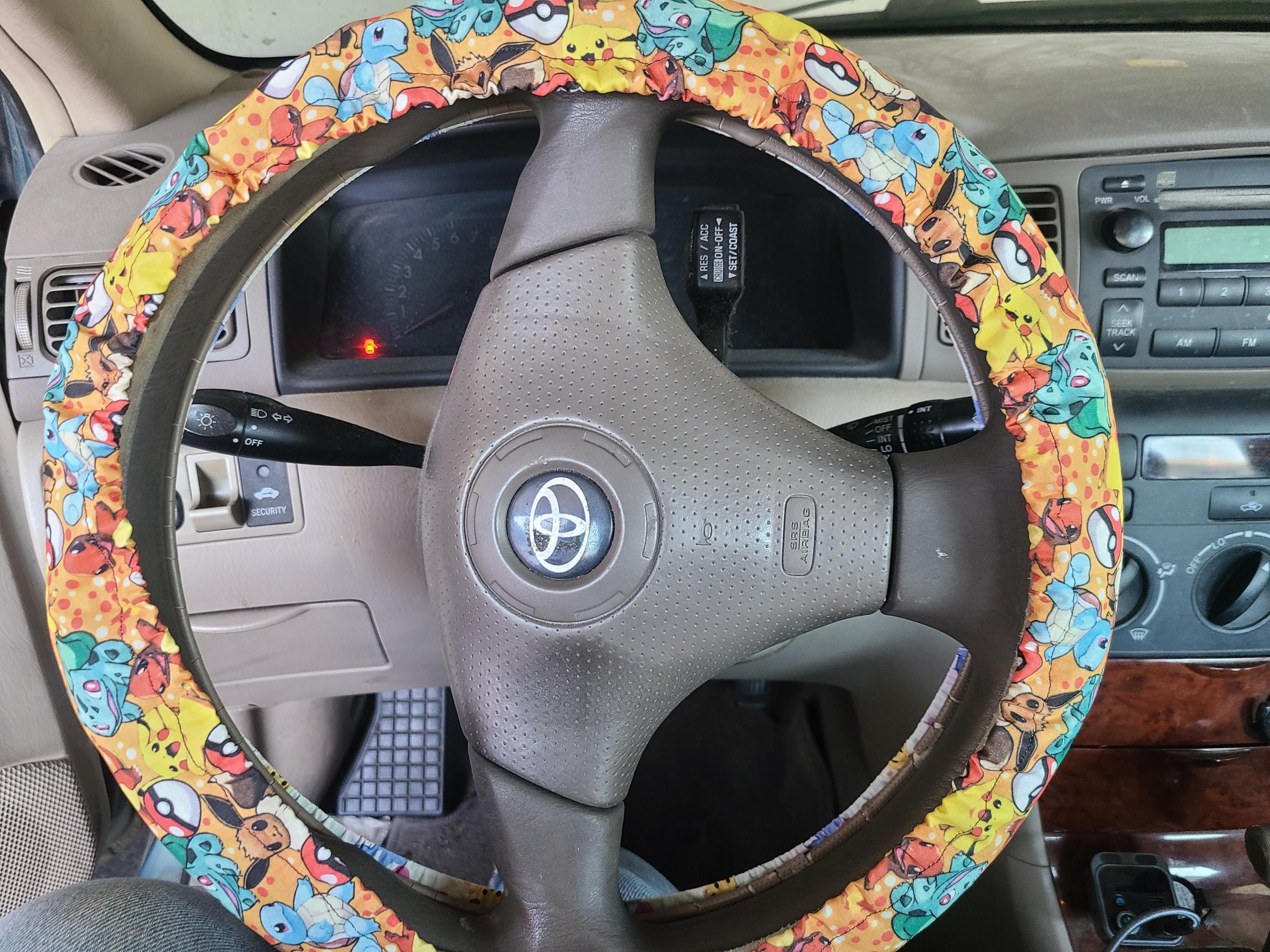 Pocket Monster Steering Wheel Cover made with Licensed Nintendo Fabric