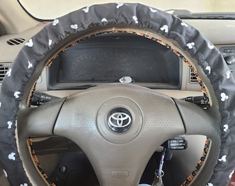Mouse Steering Wheel Cover made with Licensed Disney Fabric, 100% Cotton, Washable, Custom Car Accessories